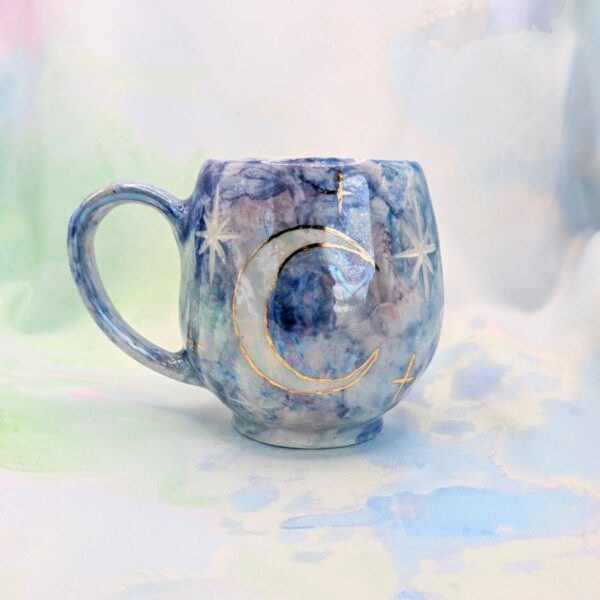 Porcelain Blue Moon and Stars Mug