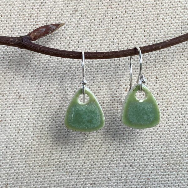 Cactus Glaze Triangular Ceramic Earrings