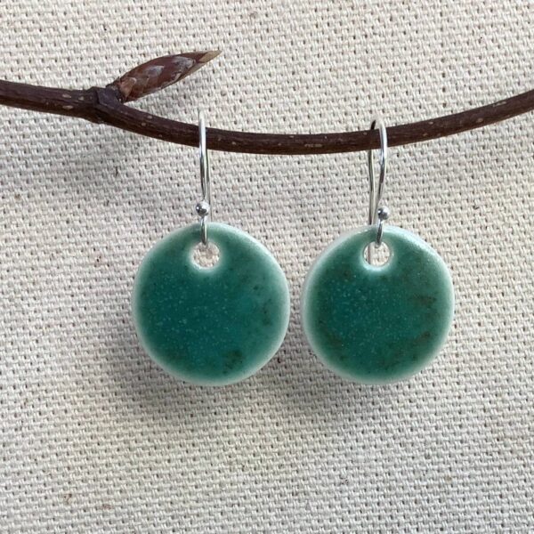 Tourmaline Glaze Round Ceramic Earrings