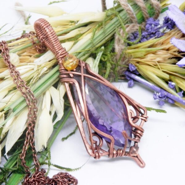 Elven Style Ametrine Copper Necklace