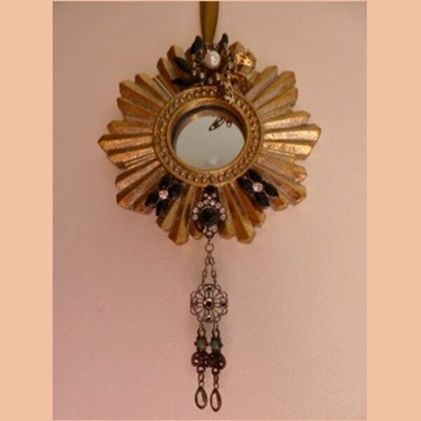 Black Jewelled Mirror Ornament