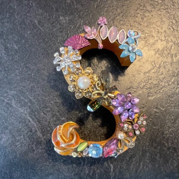 Letter S Jewelled Ornament