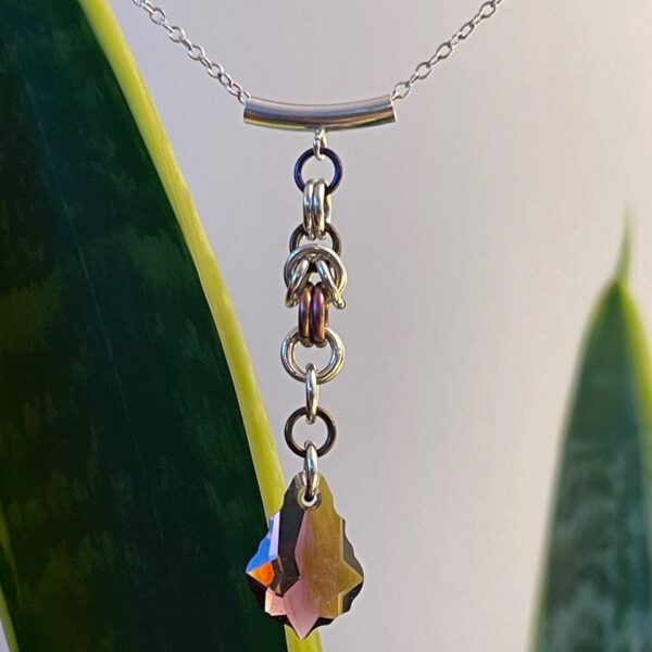 Sterling Silver Pendant with Glass Charm