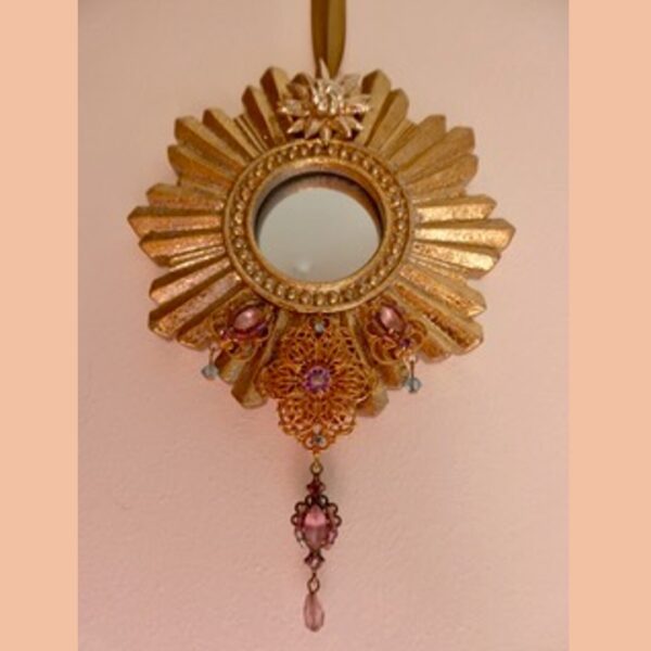 Pink Jewelled Mirror Ornament