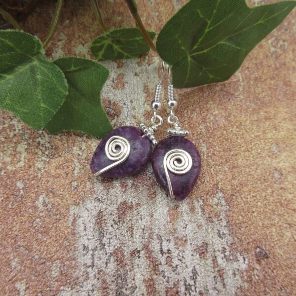 Celtic Spiral Gemstone Silver Plated Earrings