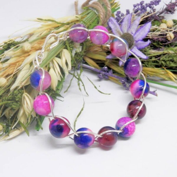 Chunky Pink Celtic Weave Bracelet