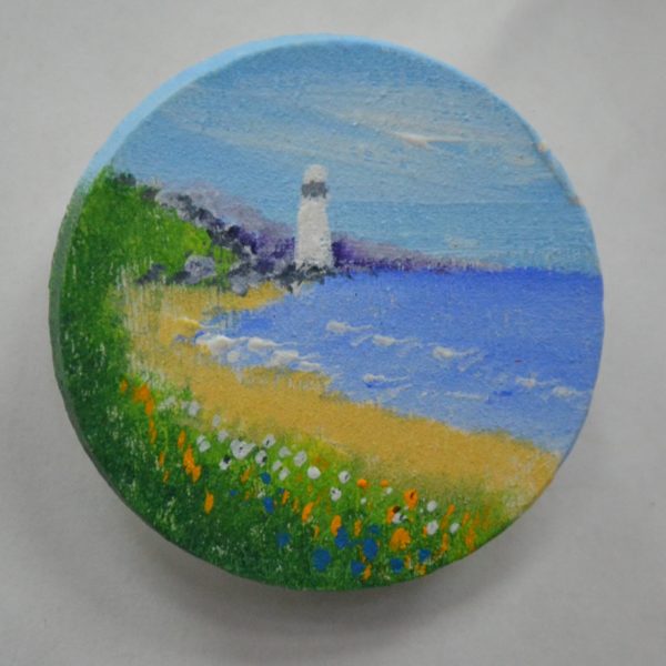 Lighthouse and Beach Brooch