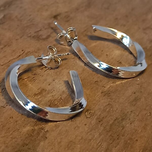 Sterling Silver Twisted Wire Earrings - Bag