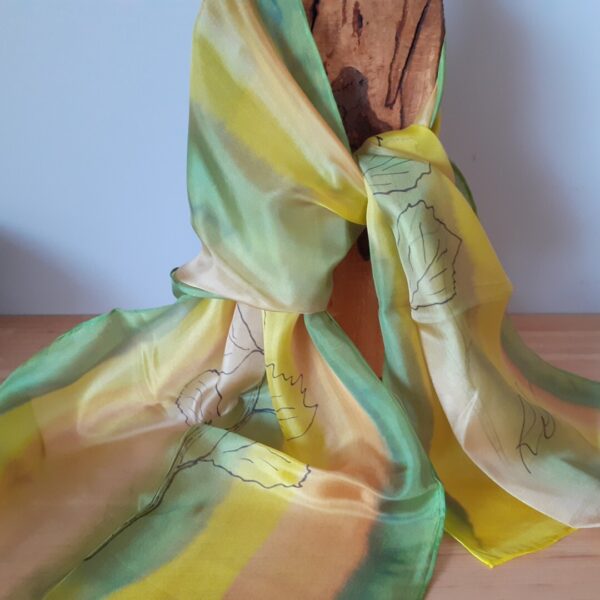 Alder Leaves Long Silk Scarf