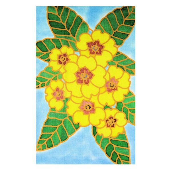 Primroses Hand Painted Silk Card