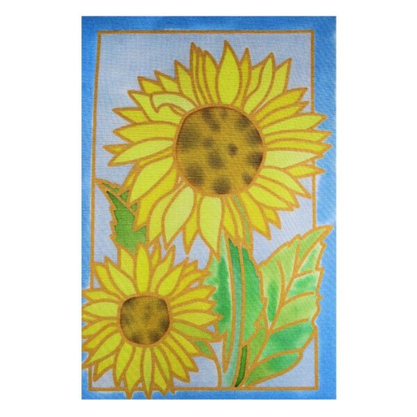 Sunflowers Hand Painted Silk Card