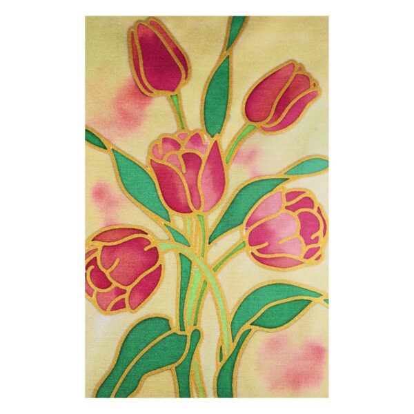 Tulips Hand Painted Silk Card