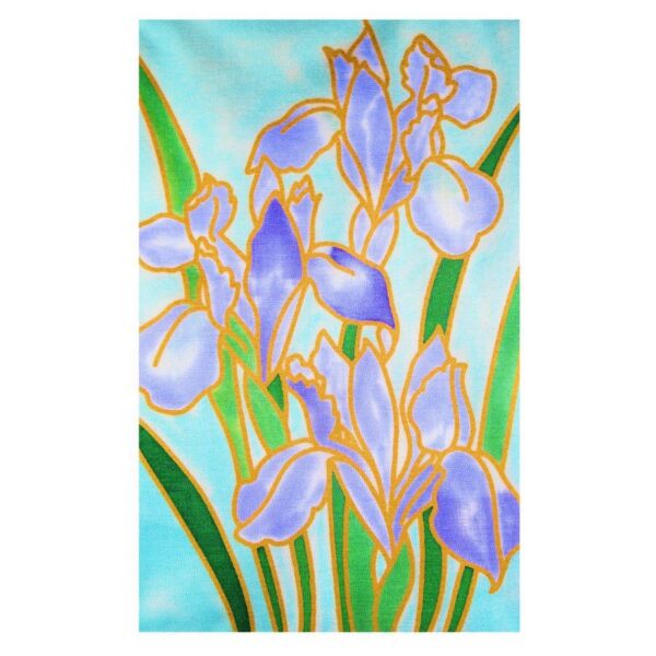 Purple Iris Hand Painted Silk Card