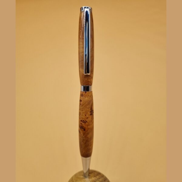 Slimline Ash Burr and Chrome Pen