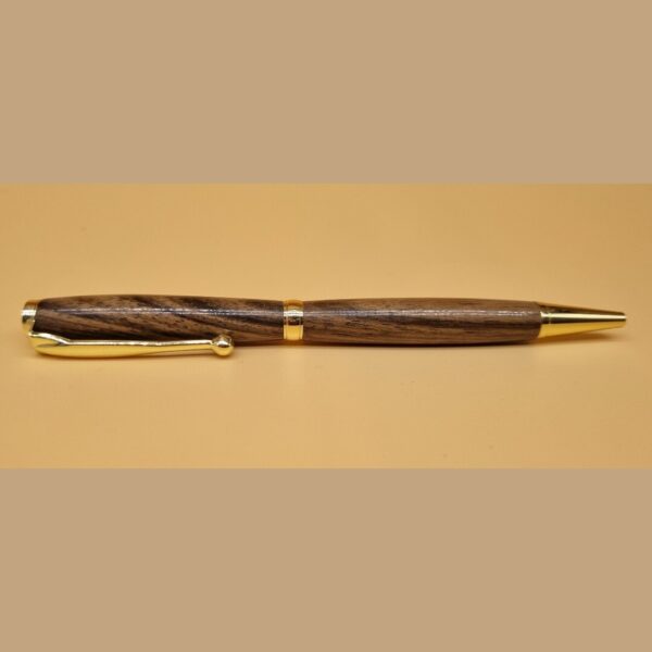 Slimline Black Walnut and Gold Pen