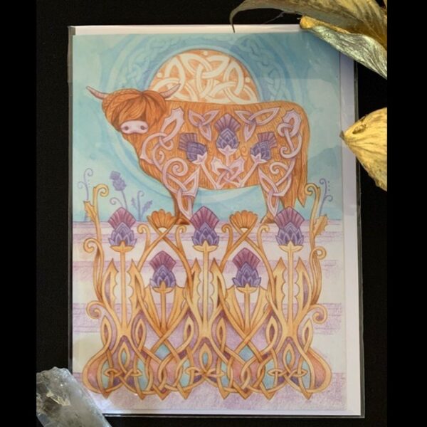 Celtic Highland Cow Card