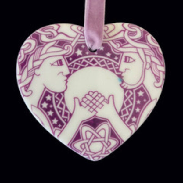 Celtic Couple Purple Heart Hanger