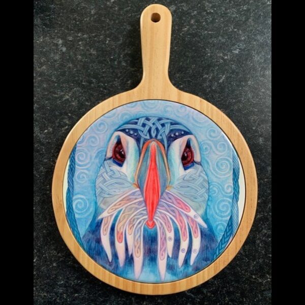 Celtic Puffin Wooden Cheeseboard