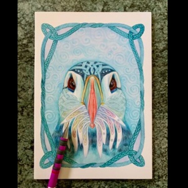 Celtic Puffin A5 Sketchbook
