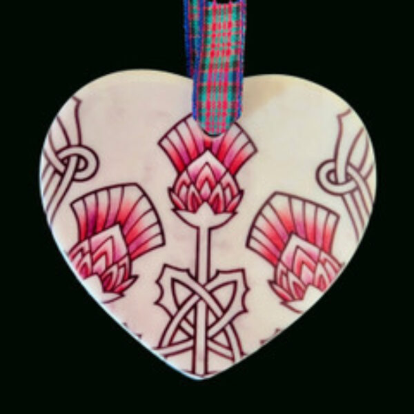 Celtic Thistle Heart Hanger
