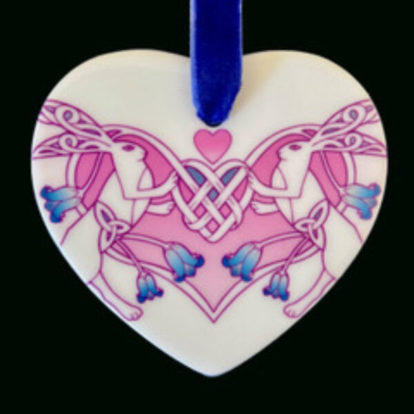 Valentine Hares Heart Hanger
