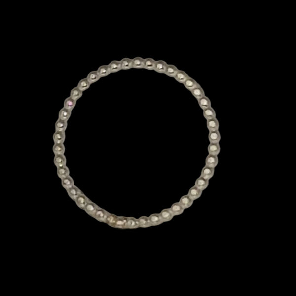 Delicate Beaded Silver Ring