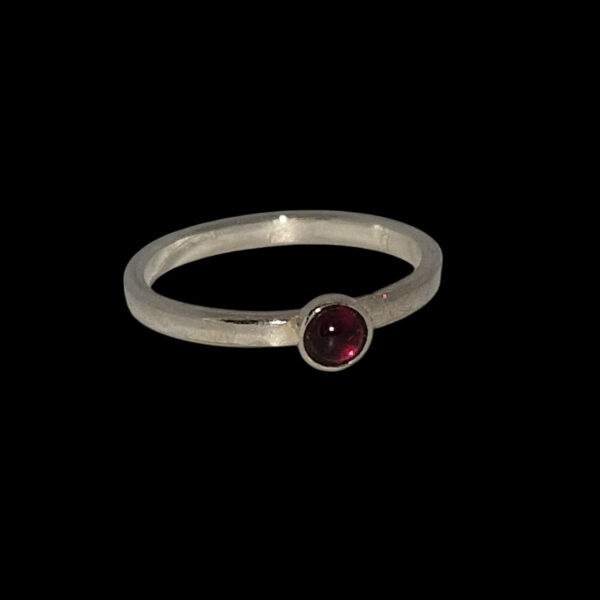 Garnet in Silver Ring