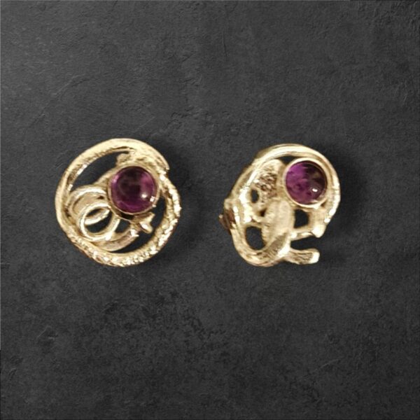 Organic Amethyst Silver Earrings