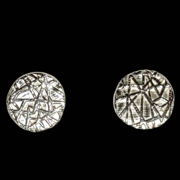 Silvered Web Stud Earrings
