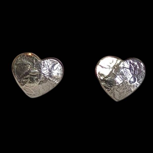Textured Heart Stud Earrings