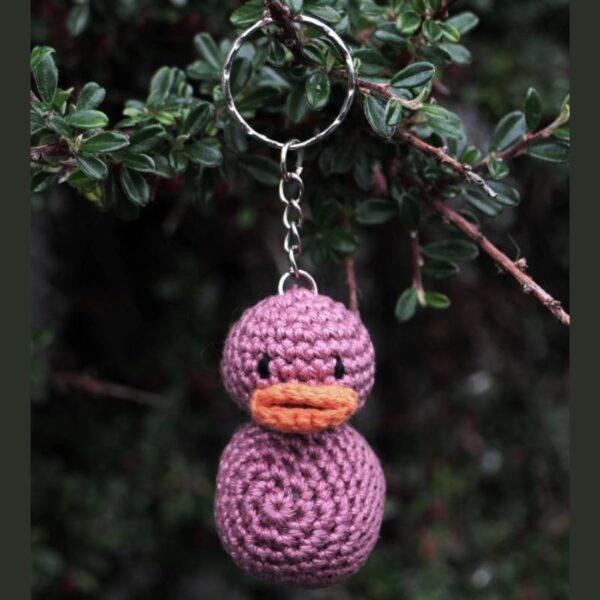 Antique Mauve Duck Key Ring