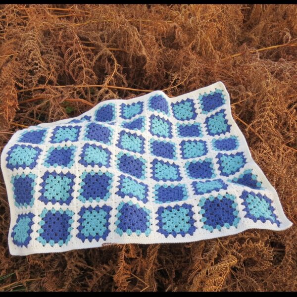Blue Granny Square Baby Blanket