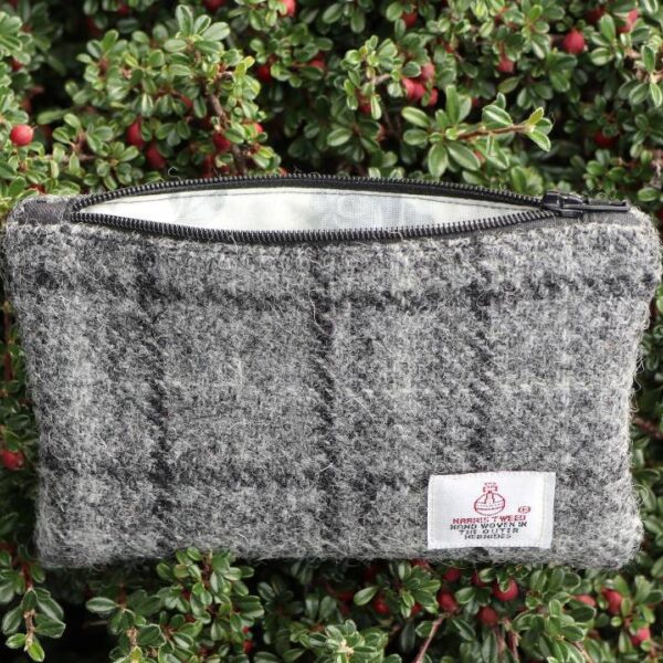Grey Check Harris Tweed Coin Purse