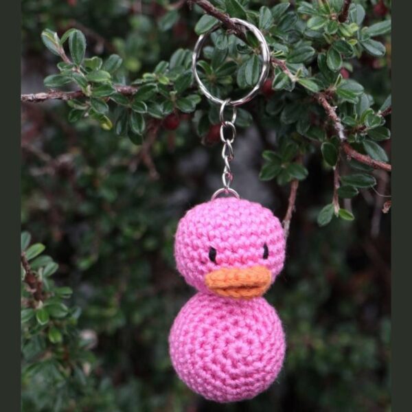 Pink Duck Key Ring