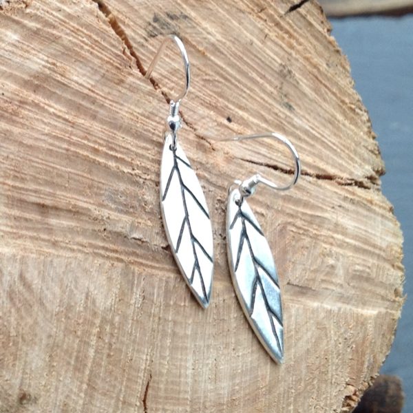 Long leaf earrings