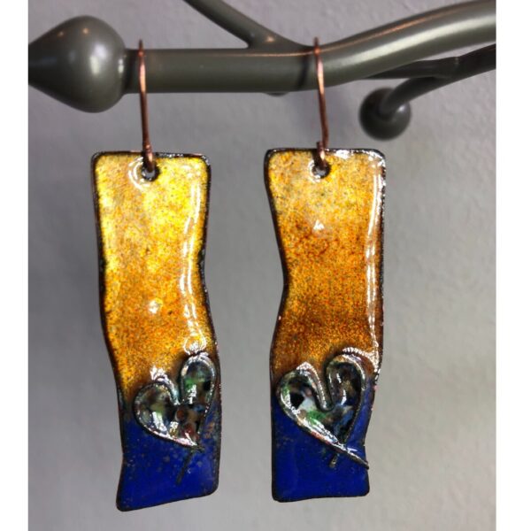 Copper Heart Earrings