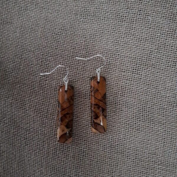 Spalted Beech Straight Drop Earrings