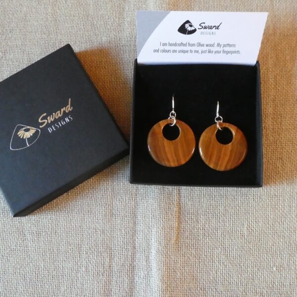 Olive Wood Hoop Earrings