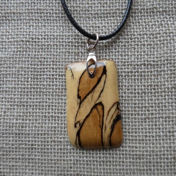 Spalted Beech Straight Sided Pendant