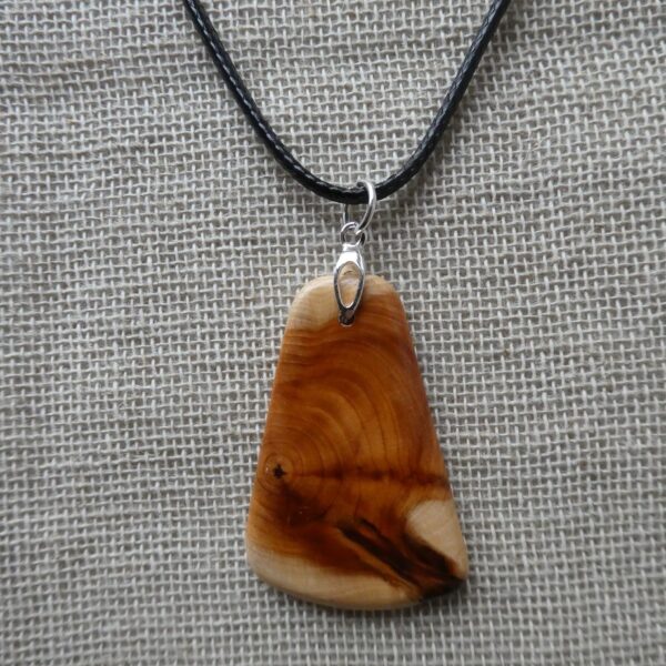 Yew Wood Drop Pendant