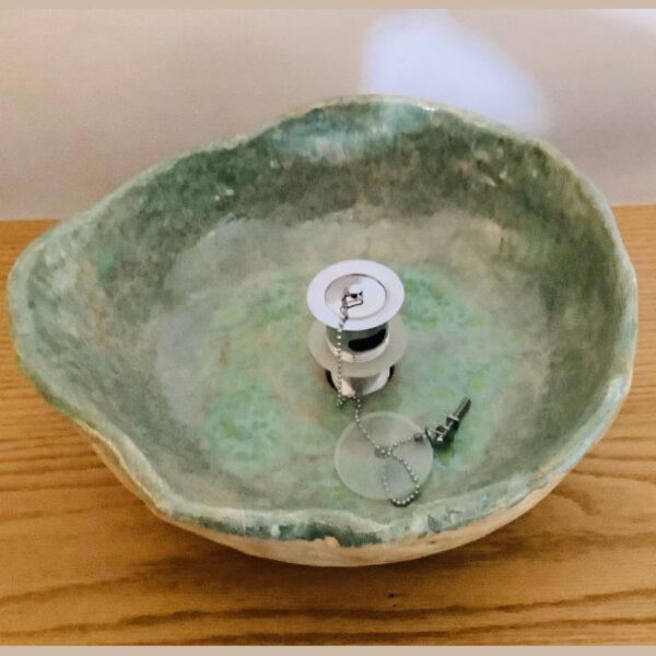 Green Crystals and Sea Salt Glaze Basin