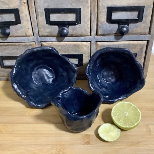 Three Black Stone Pots