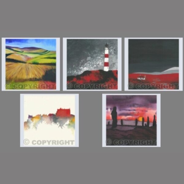 Pack of 5 Square Abstract Scotland Cards