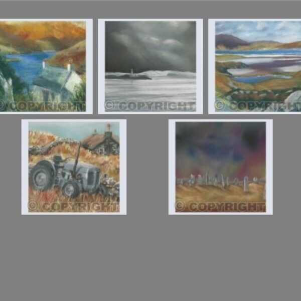 Pack of 5 Square Hebridean Views Cards
