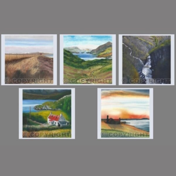 Pack of 5 Square Landscapes of Scotland Cards