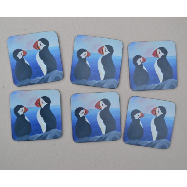 Set of 6 Puffin Coasters