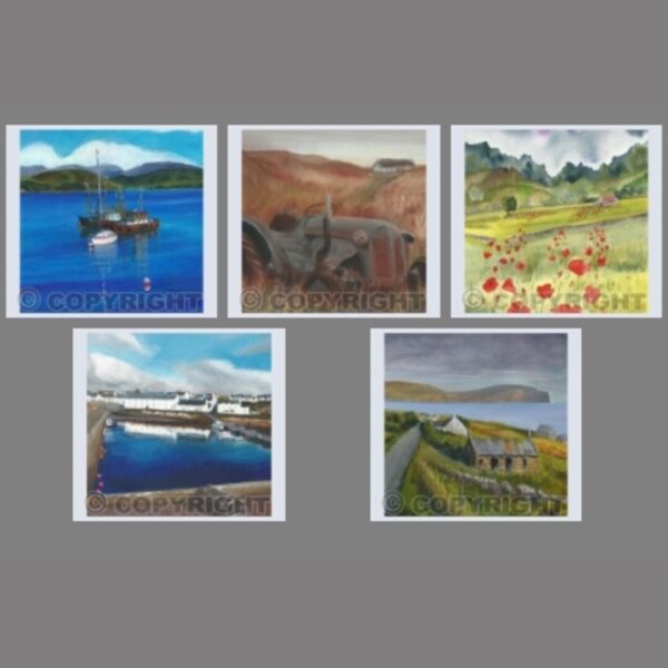 Pack of 5 Square Scenes of Scotland Cards