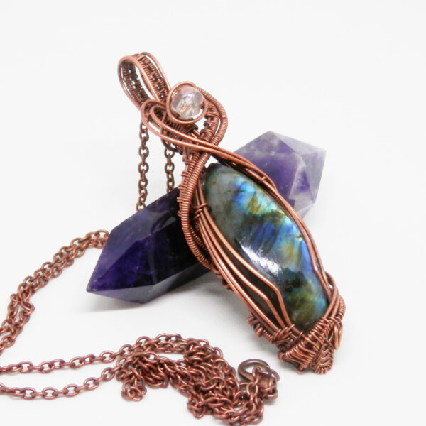 Wire Wrapped Labradorite Necklace