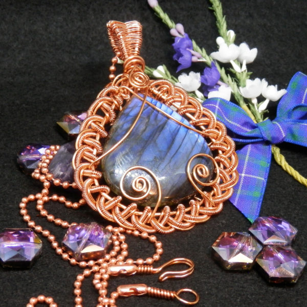 Large Wire Wrapped Labradorite Pendant