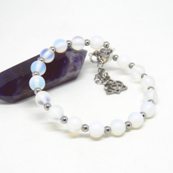 Rainbow Moonstone Memory Wire Bracelet